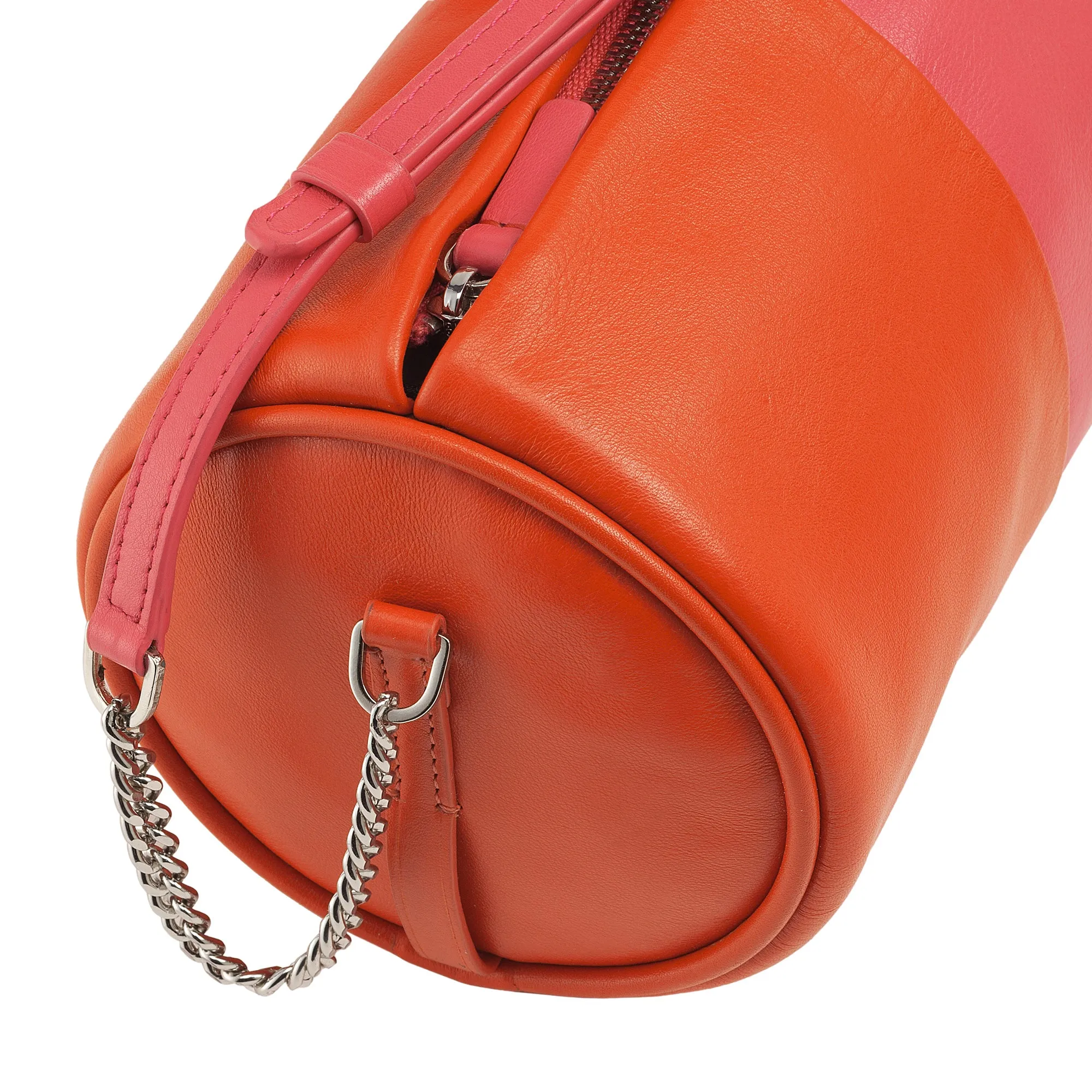 DUDU Women's Women's Leather Bag, shoulder bag with chain and leather, small fashion cylinder bag elegant with zipper