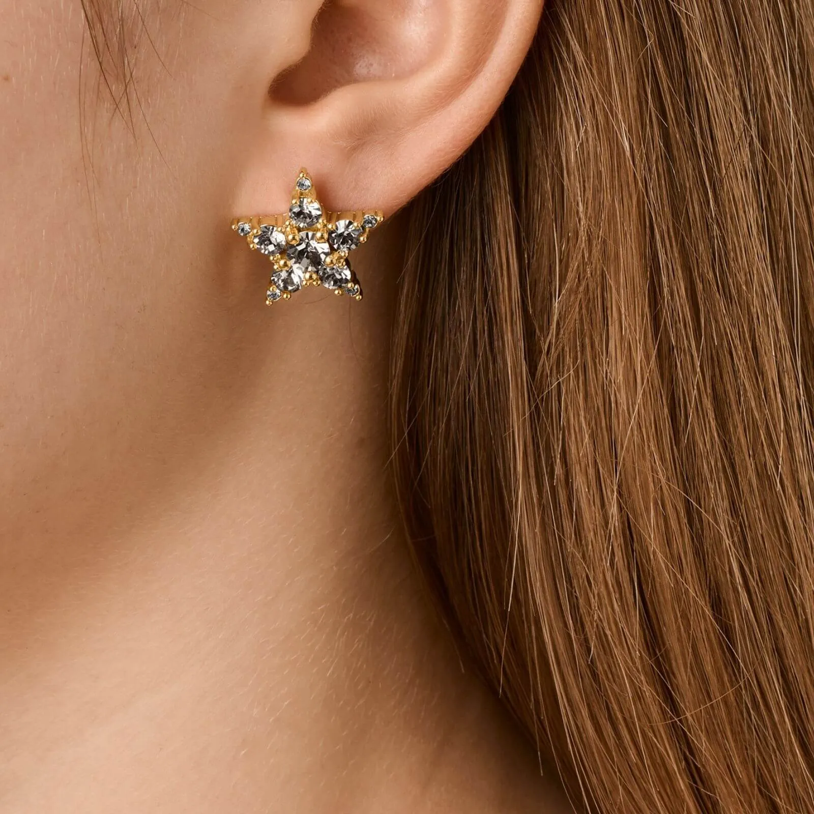 Dyrberg Kern Cana Gold Stud Earrings - Grey