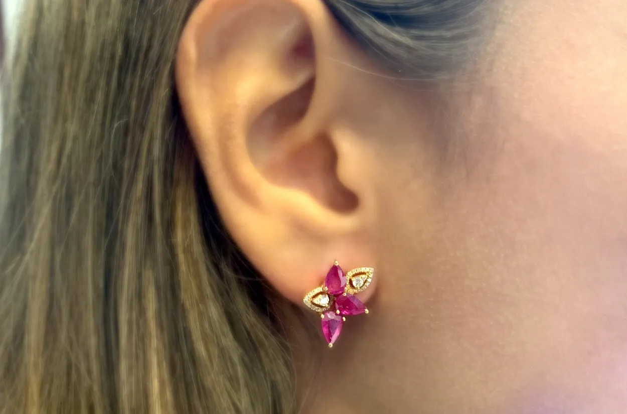 Earrings Wild Rubies & Diamonds 18kt Gold
