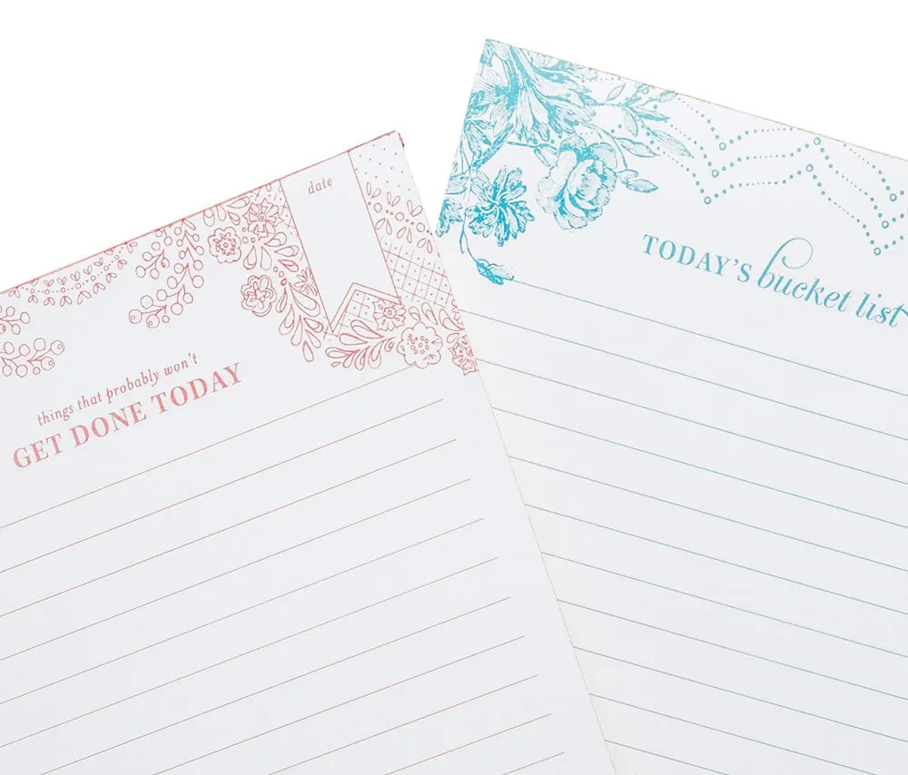 Edge Painted Notepad : Today's Bucket List