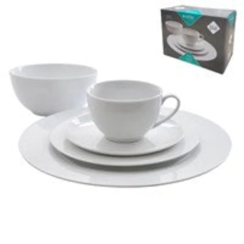 Eetrite Just White Porcelain Dinner Set 20 Piece ER1272