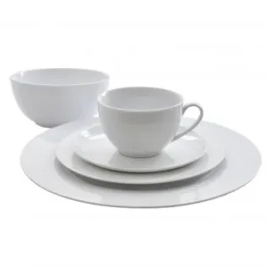 Eetrite Just White Porcelain Dinner Set 20 Piece ER1272