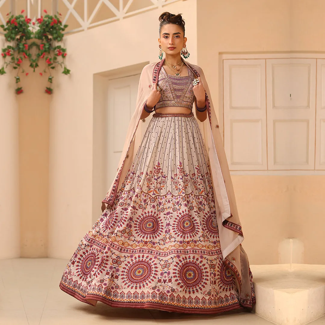 Effortless Elegant Cream Lehenga Set