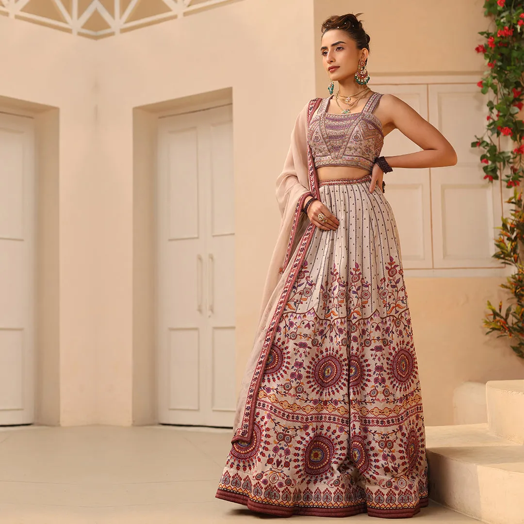 Effortless Elegant Cream Lehenga Set