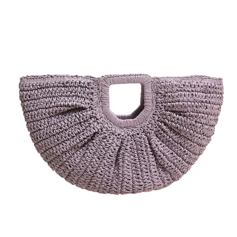 Elegant Ladies Beach Bag Straw Handbag Summer Travel Evening Purse for Women
