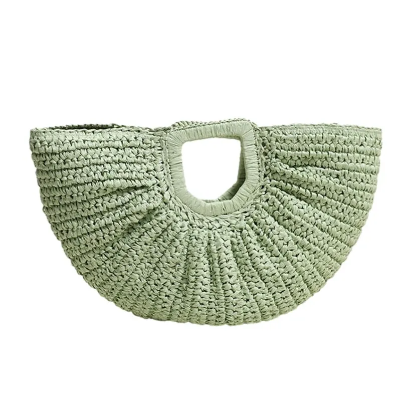 Elegant Ladies Beach Bag Straw Handbag Summer Travel Evening Purse for Women