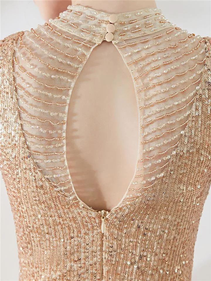 Elegant Mermaid Beaded Evening Gown for Dinner