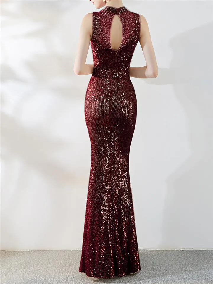 Elegant Mermaid Beaded Evening Gown for Dinner