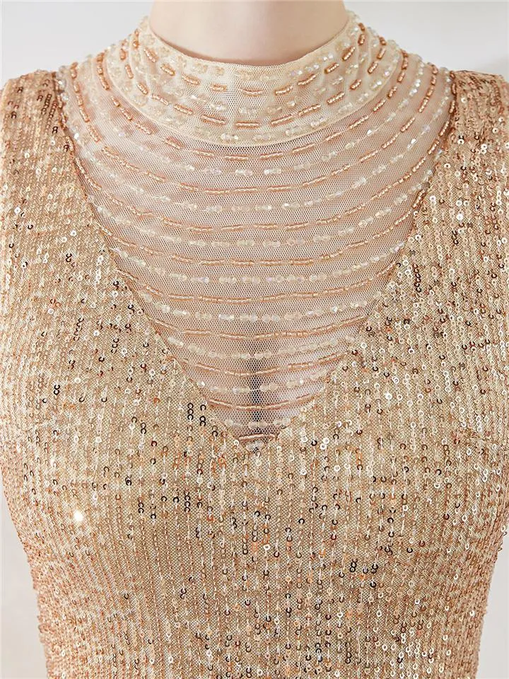 Elegant Mermaid Beaded Evening Gown for Dinner