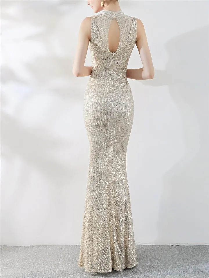 Elegant Mermaid Beaded Evening Gown for Dinner