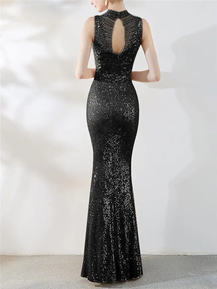 Elegant Mermaid Beaded Evening Gown for Dinner