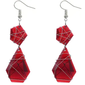 Elegant Teardrop Wrapped Dangle Earrings