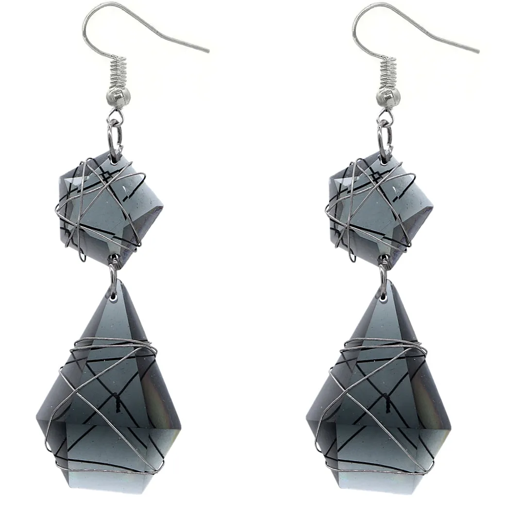 Elegant Teardrop Wrapped Dangle Earrings