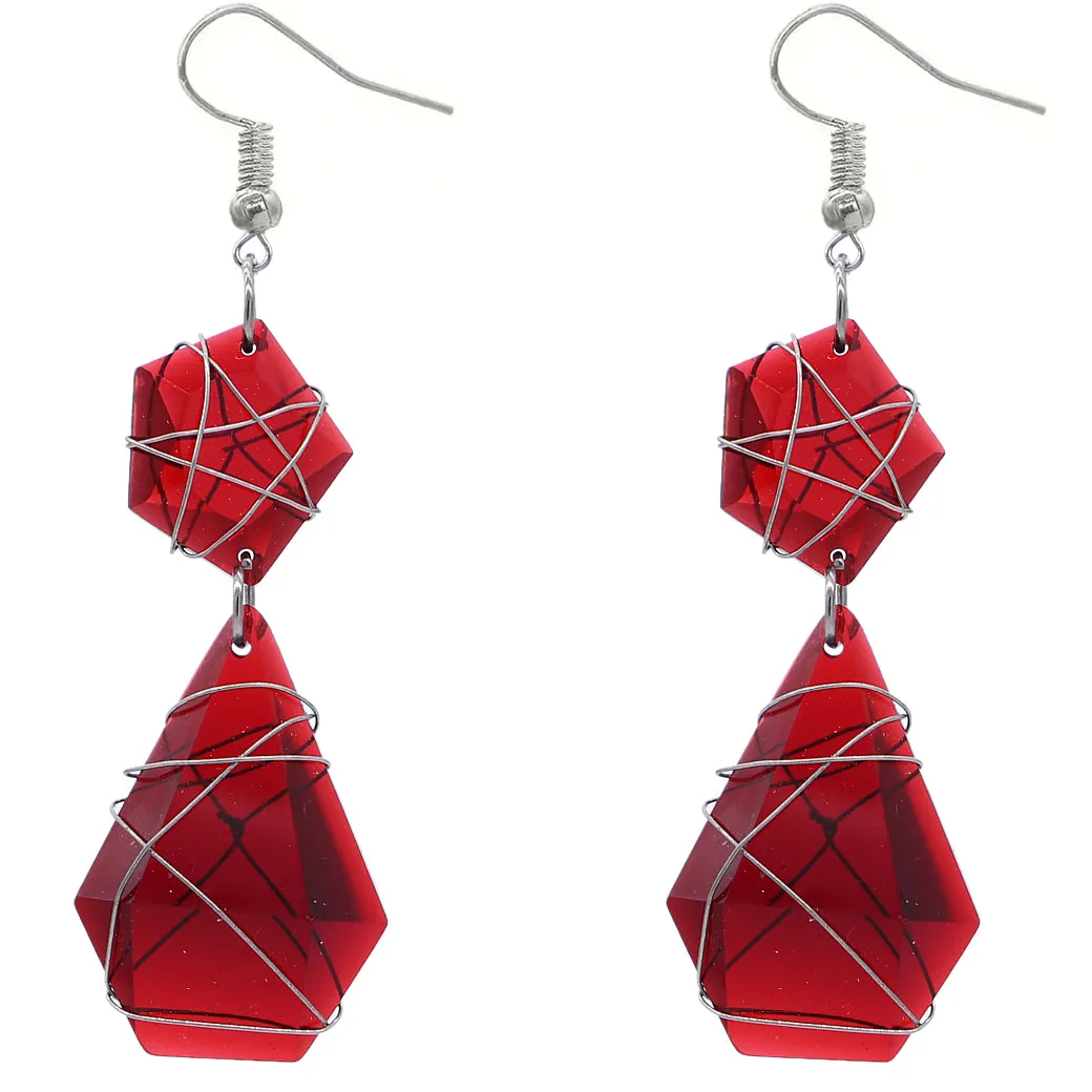 Elegant Teardrop Wrapped Dangle Earrings