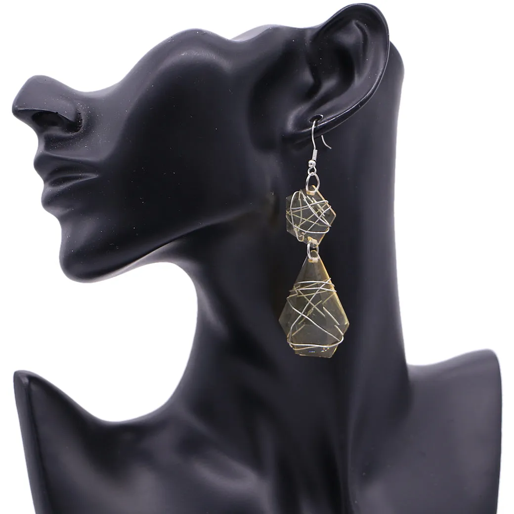 Elegant Teardrop Wrapped Dangle Earrings
