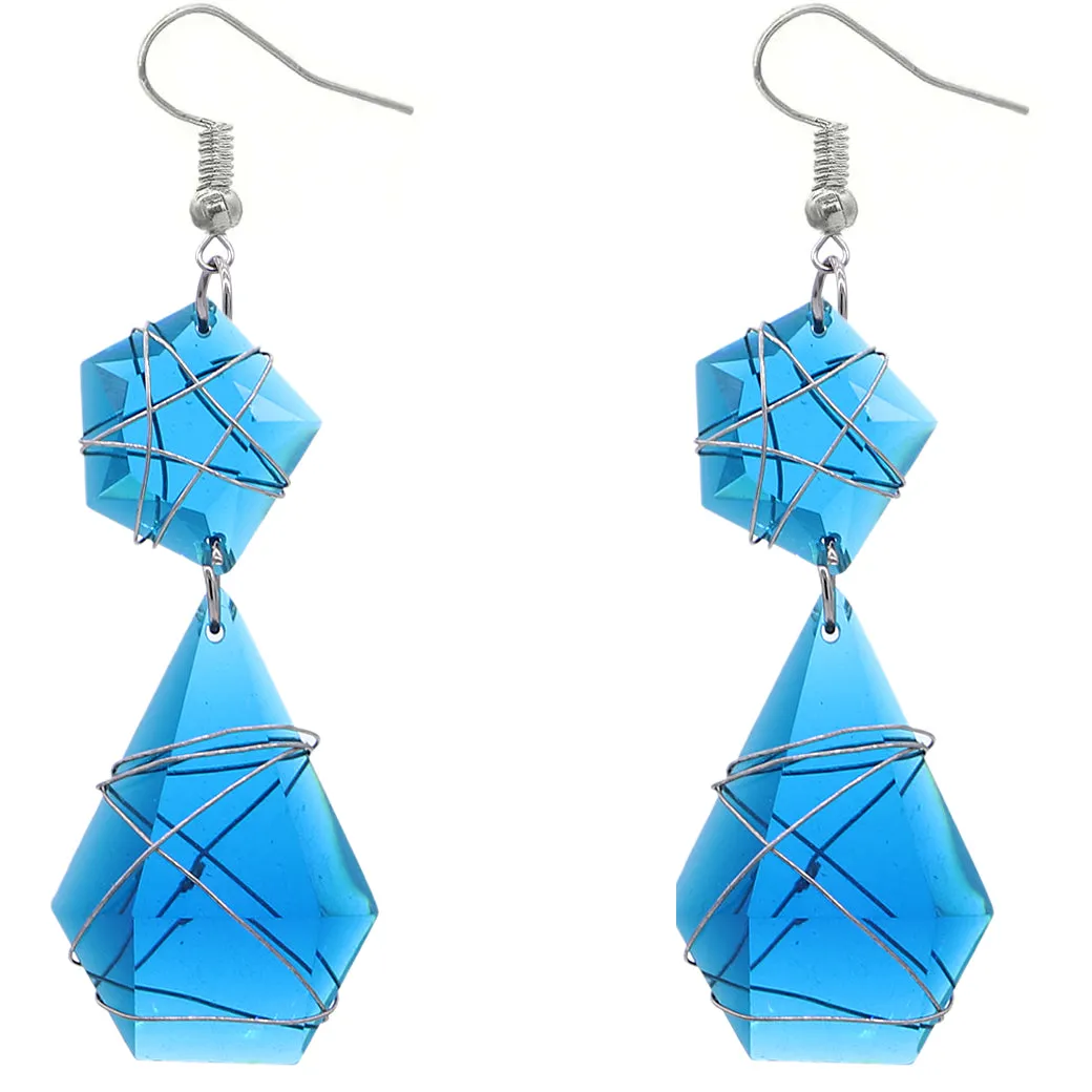 Elegant Teardrop Wrapped Dangle Earrings