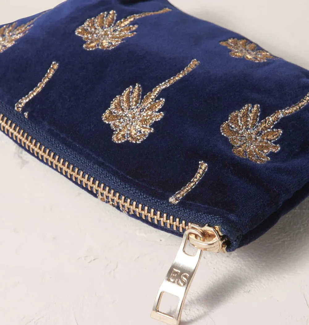 Elizabeth Scarlett Gold palm coin purse - Navy