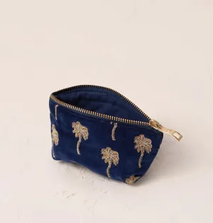 Elizabeth Scarlett Gold palm coin purse - Navy