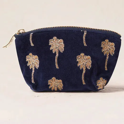 Elizabeth Scarlett Gold palm coin purse - Navy