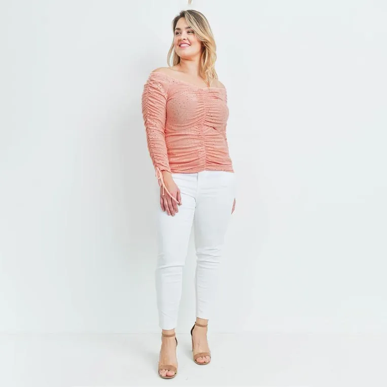 Elle Ruched Eyelet Top 