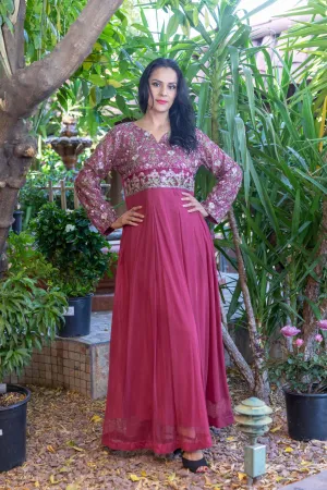 Embroidery Net Dress-Gown