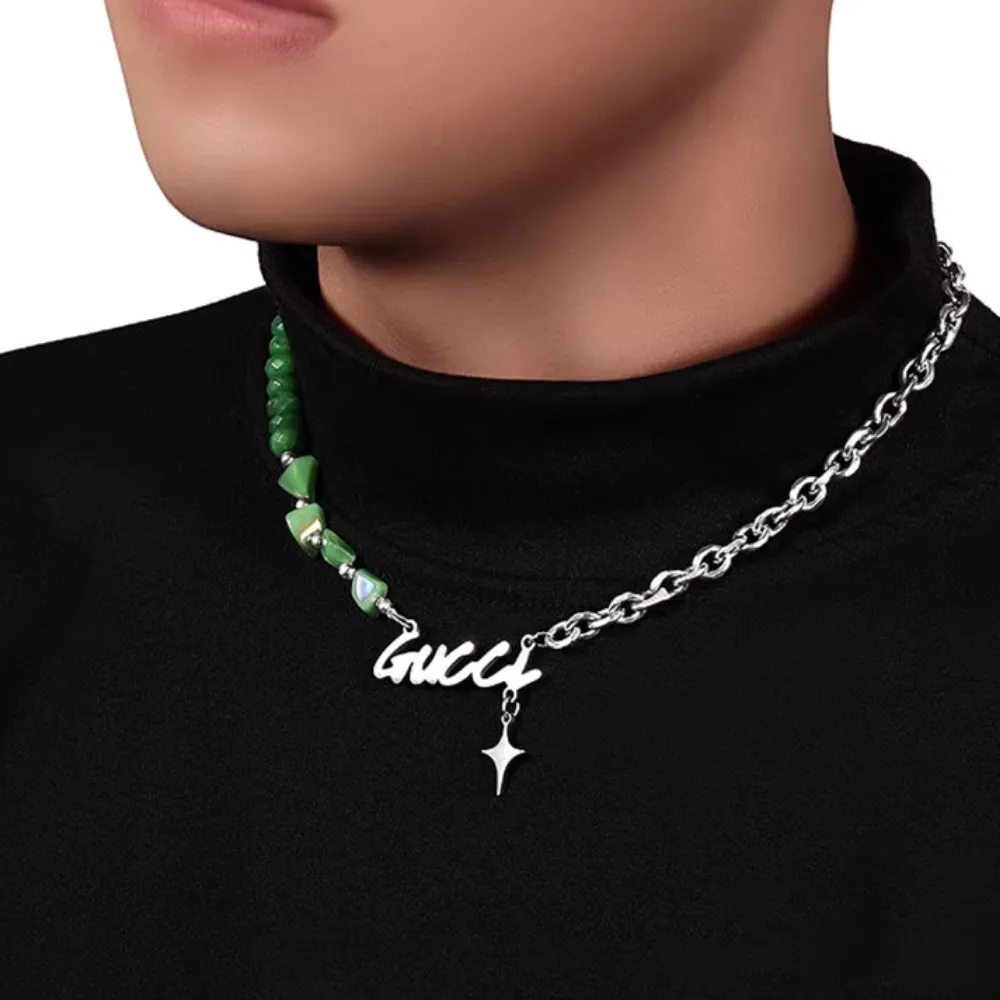 Emerald Cross Letter Necklace