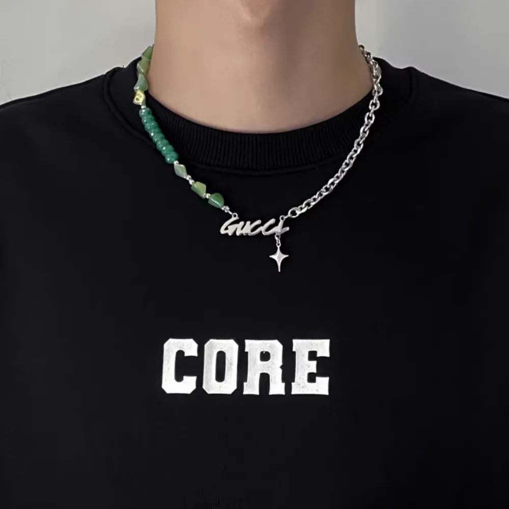 Emerald Cross Letter Necklace