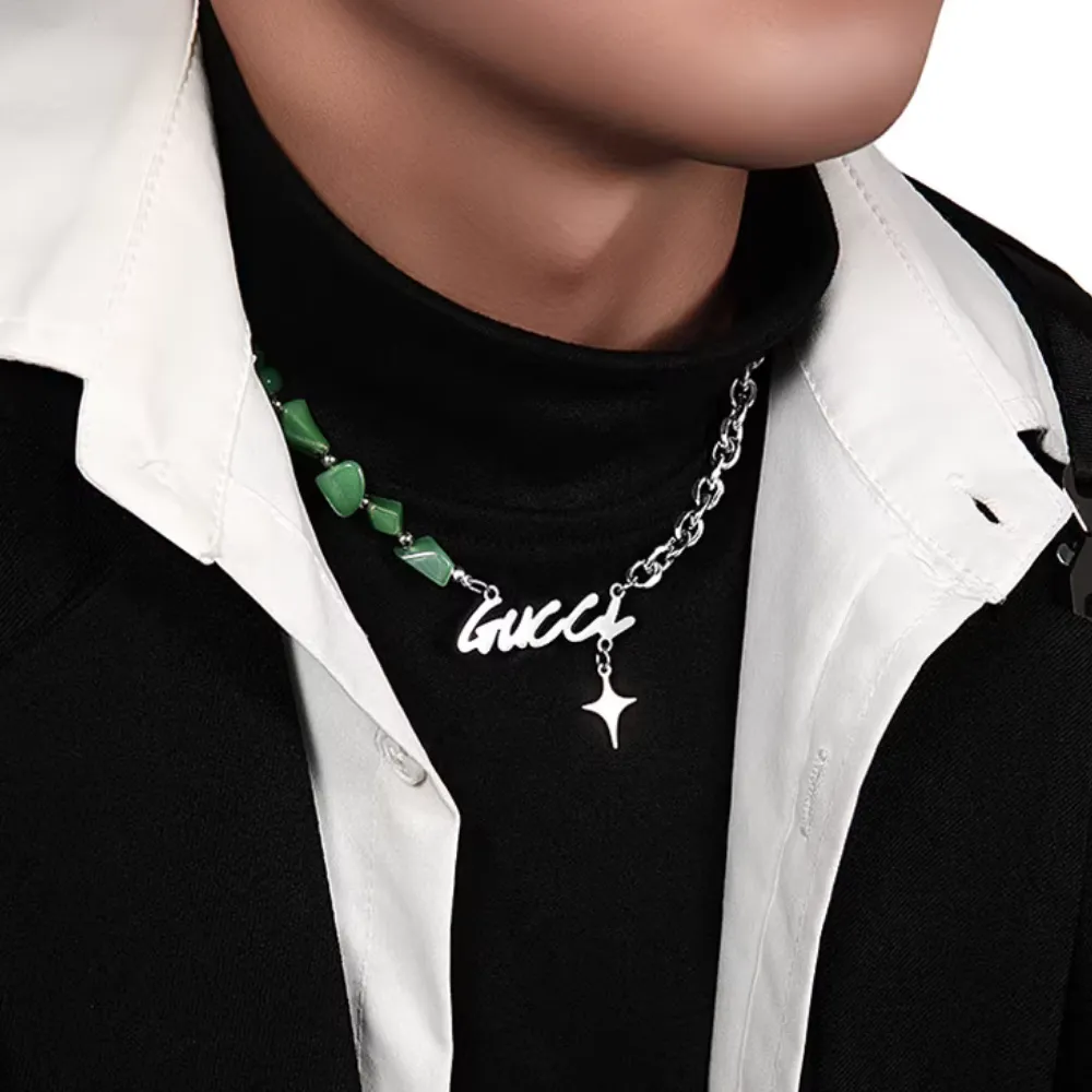 Emerald Cross Letter Necklace