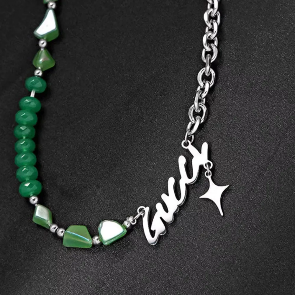 Emerald Cross Letter Necklace
