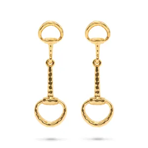 Equestrian Snaffle Bit Earrings - Gold