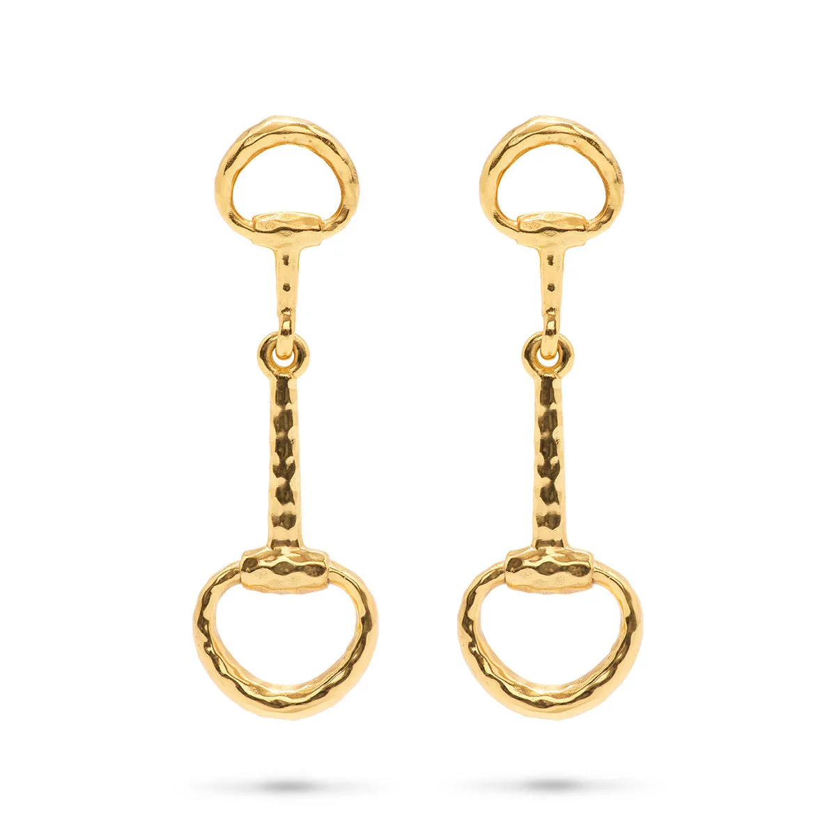 Equestrian Snaffle Bit Earrings - Gold
