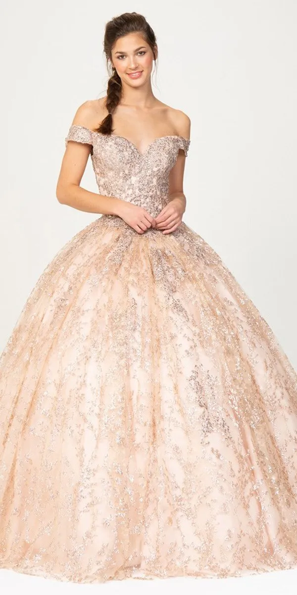 Eureka 9909 Off-Shoulder Ball Gown Lace-Up Back