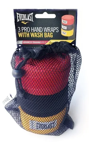 EVERLAST 3 PRO HANDWRAPS WITH WASH BAG