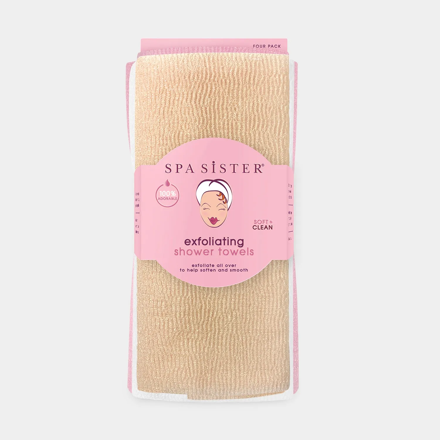 Exfoliating Shower Towels - 4PK