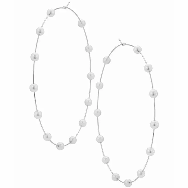 Extra Large Pearl Hoops