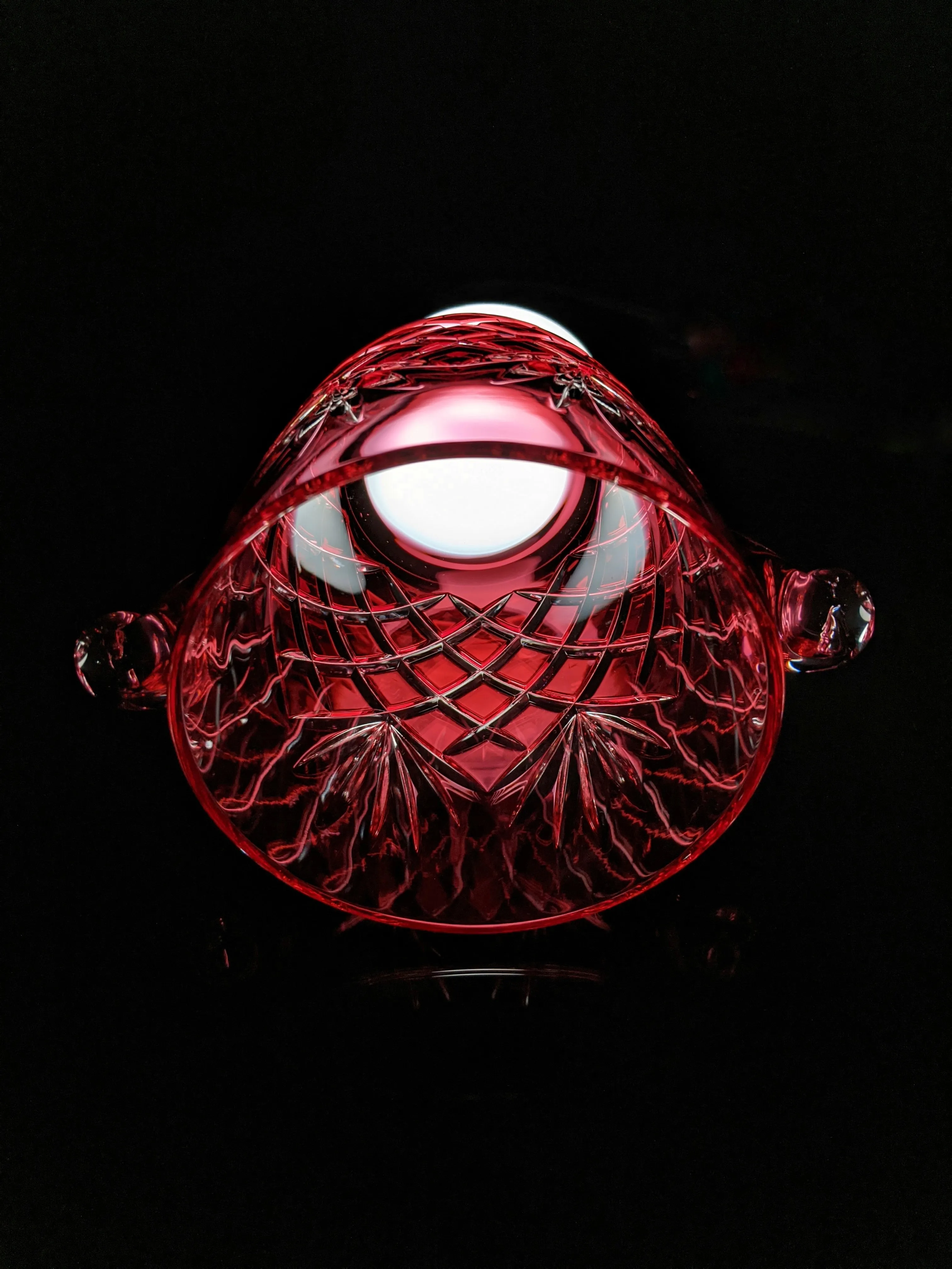 Faberge Odessa  Red Crystal Ice Bucket and Highball Glasses