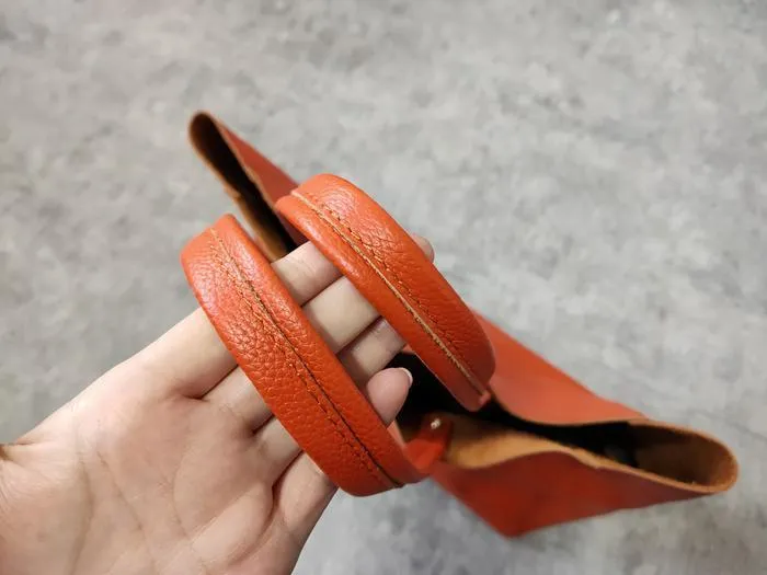 Fashion Genuine Orange Leather Tote Bag Rose Red Tote Purse Green Shoulder Tote Bag Handbag Tote For Women