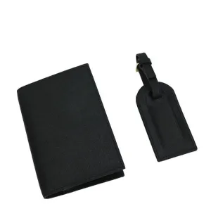 Fashion Monogrammed Initial Letters Unisex Saffiano Leather Passport Holder Luggage Tag Passport Cover Set Travel Accessorries