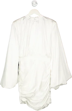 Fashion Nova Ivory Sharing Secrets Satin Mini Dress UK S