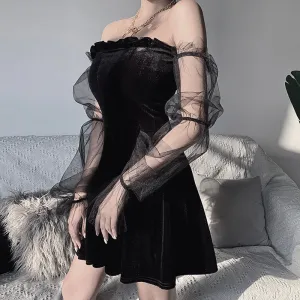 Fashion puff sleeve off shoulder dress yc23123