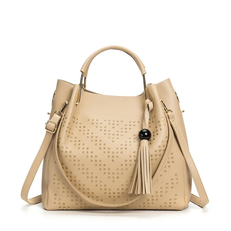 Fashion Trend Ladies Handbag Rivet Diagonal Package Three-piece Suit