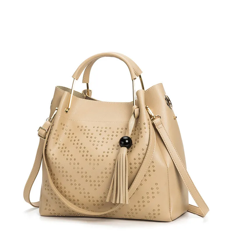 Fashion Trend Ladies Handbag Rivet Diagonal Package Three-piece Suit