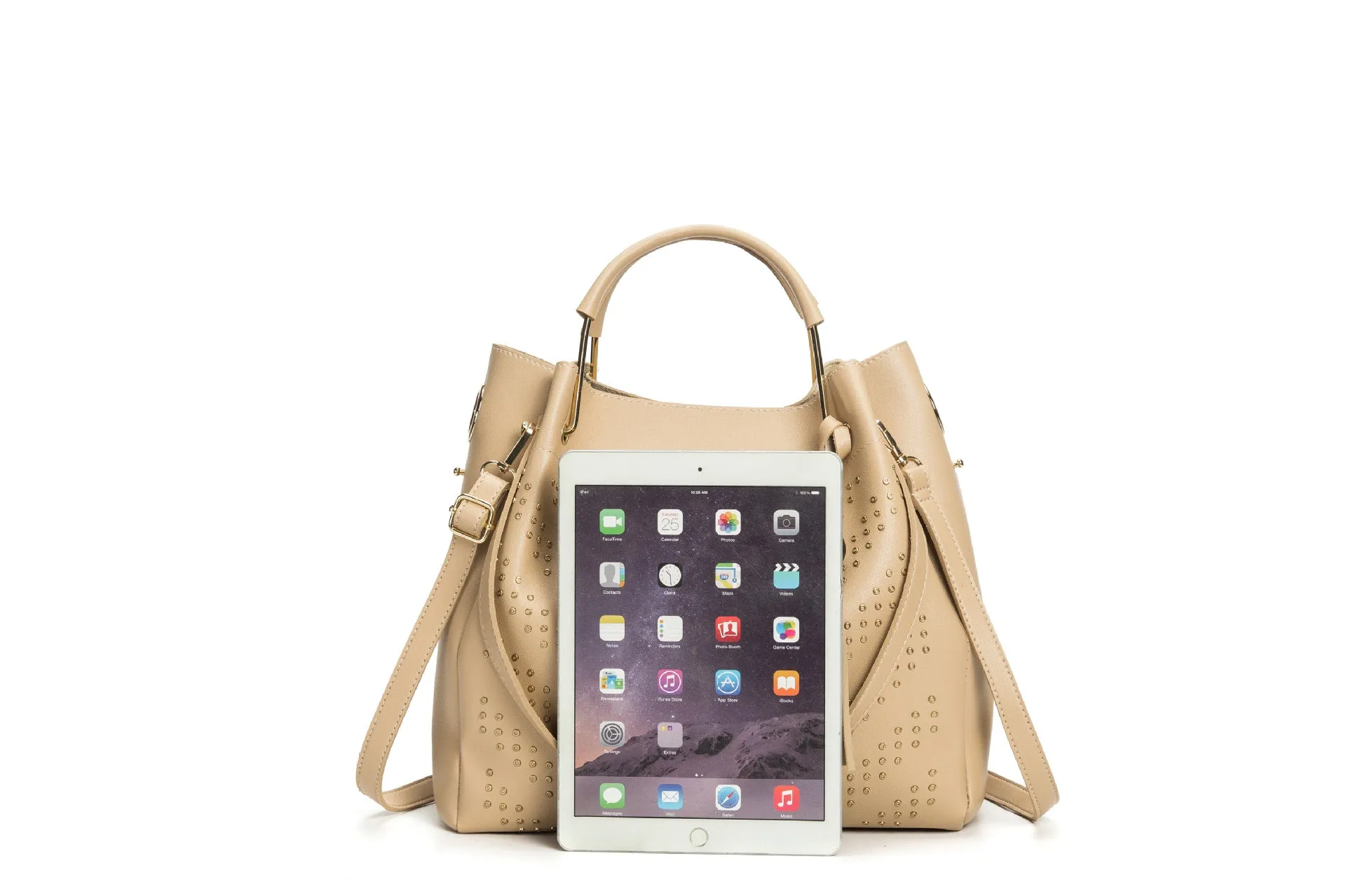 Fashion Trend Ladies Handbag Rivet Diagonal Package Three-piece Suit
