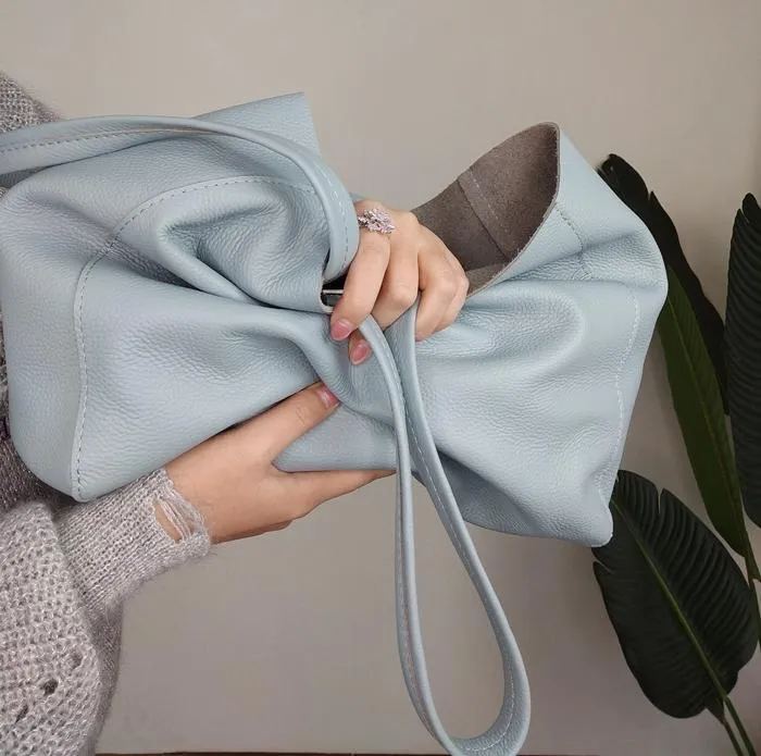 Fashion Womens Blue Leather Oversize Tote Bag Lighter Blue Shoulder Tote Bag Handbag Tote For Women