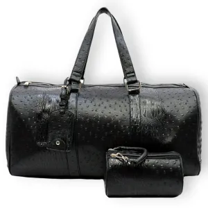 Faux Ostrich Embossed Weekend Bag w/ Pouch