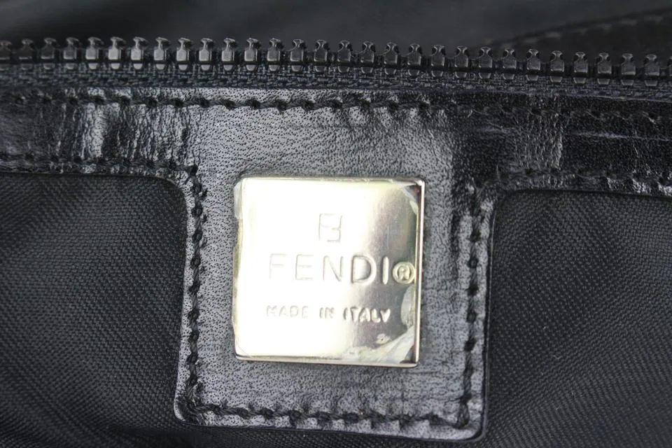 Fendi Black Silver Plaque Messenger Bag 1013f24