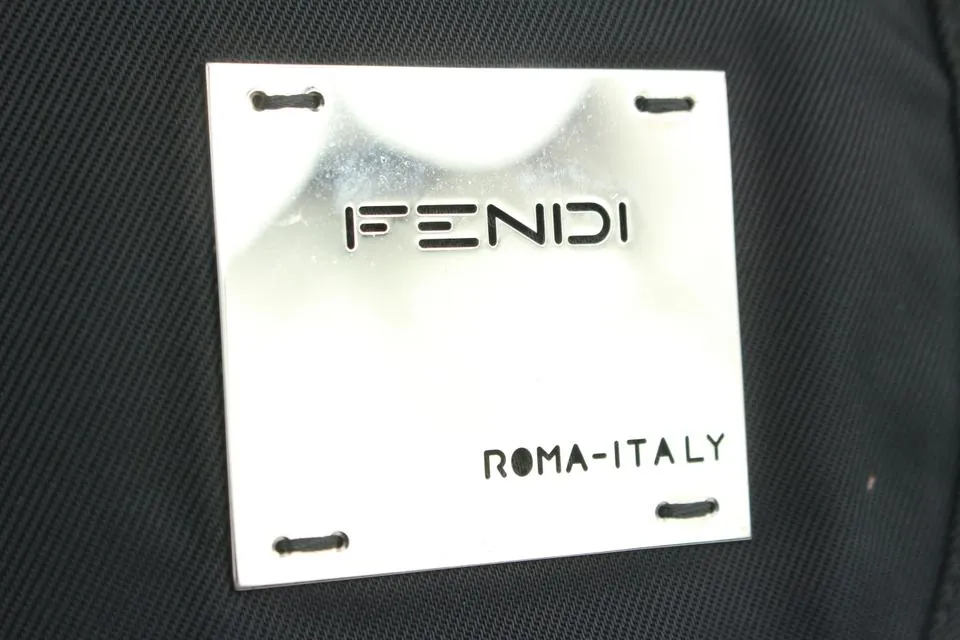 Fendi Black Silver Plaque Messenger Bag 1013f24