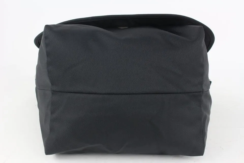 Fendi Black Silver Plaque Messenger Bag 1013f24