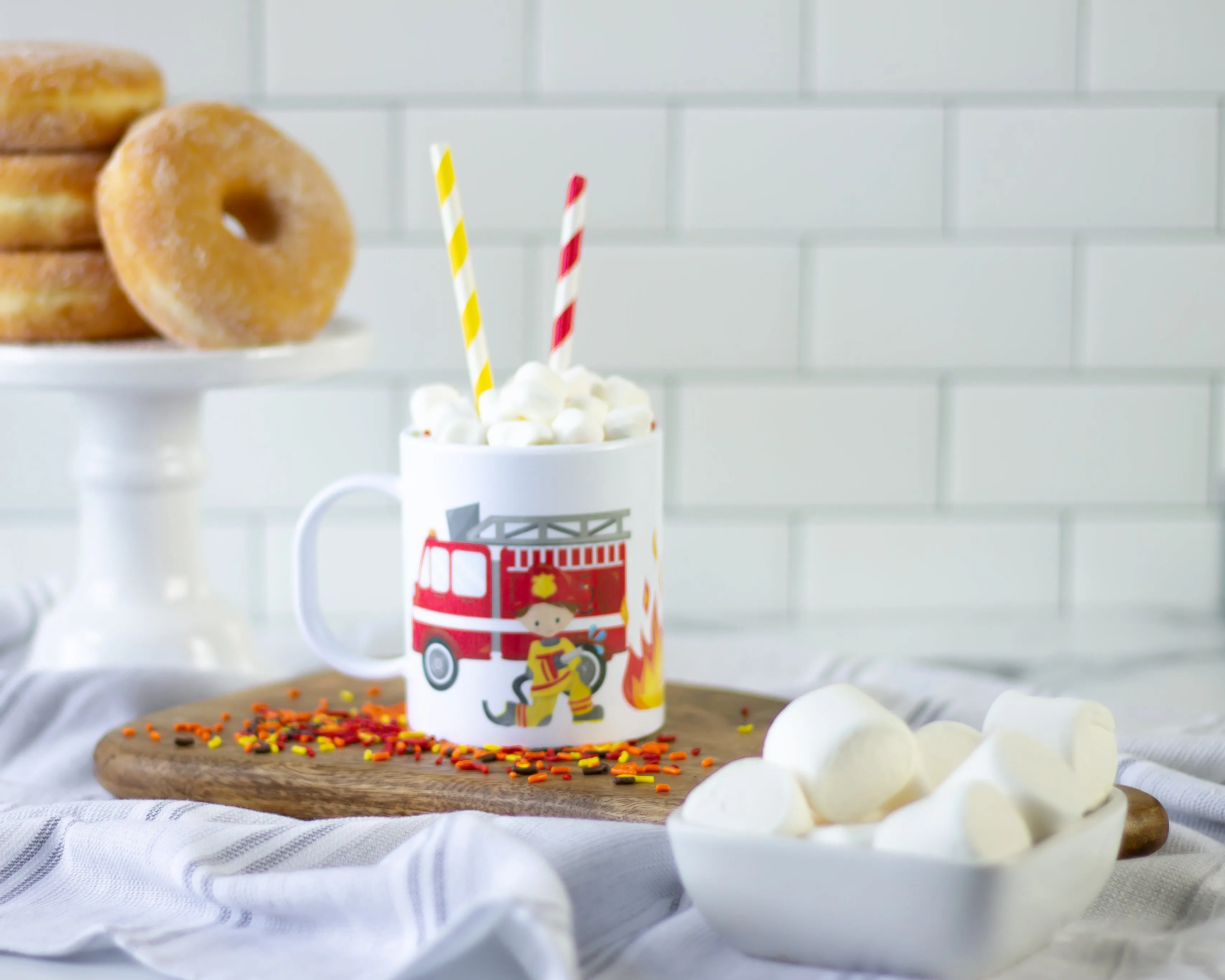 Firetruck Personalized Hot Chocolate Mug