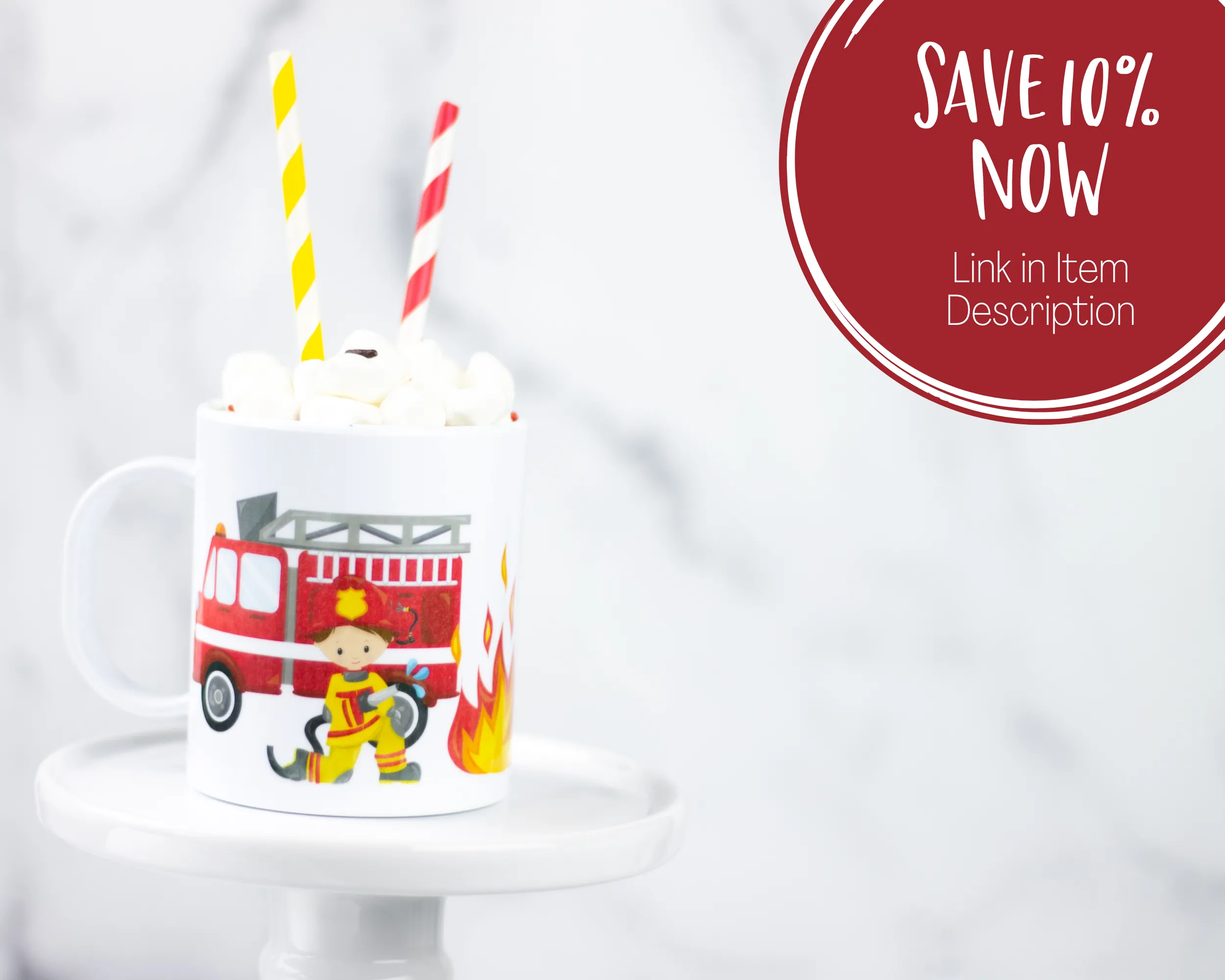 Firetruck Personalized Hot Chocolate Mug